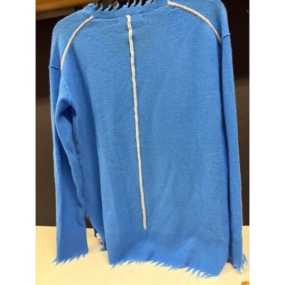 Cashmere  V Neck Soft Sweater Sz Small Blue Old Money - Picture 11 of 12